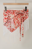 Elephant Print Fringe Scarf