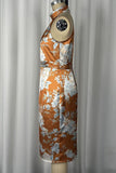 Floral Halter High-Waist Bodycon Dress