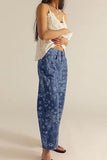 Paisley Print Wide Leg Casual Pants
