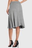 Ruched Waistband A-Line Midi Skirt