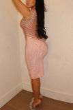 Leopard Print Sleeveless V-Neck Bodycon Dress