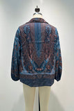 Paisley Print Bell Sleeve Collared Blouse