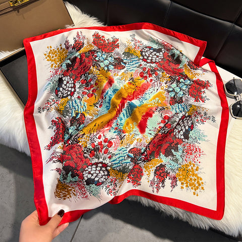 Floral-Print Square Scarf