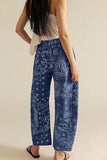 Paisley Print Wide Leg Casual Pants