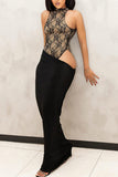 Lace Cutout Bodycon Maxi Dress