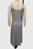 Striped Spaghetti Strap Maxi Dress