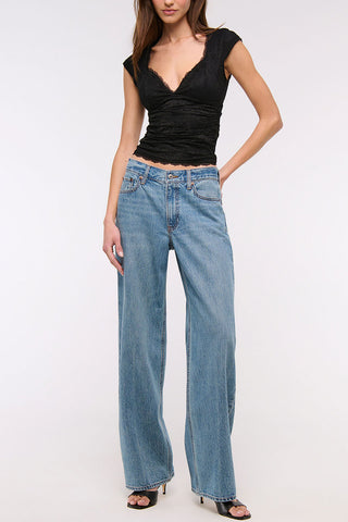 Ruched Lace Crop Top