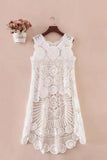 Crochet Overlay Sleeveless Blouse
