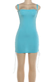Lace-Up Side Bodycon Mini Dress