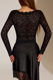 Sheer Floral Lace Long Sleeve Crop Blouse