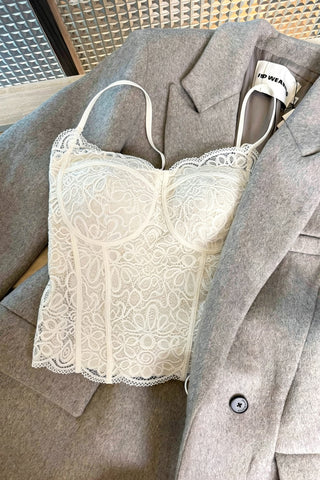 Lace Sweetheart Neck Corset Cami