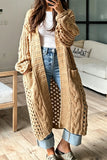 Open-Front Cable Knit Maxi Cardigan