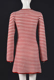 Striped Knit Bell Sleeve Mini Casual Dress