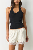 Lace Trim Casual Shorts