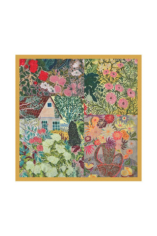 Patchwork Floral Print Square Scarf