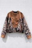 Animal Print Zip-Up Bomber Jacket