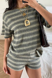 Striped Lounge Short Set