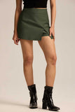 High-Waist Front Slit Mini Skirt