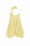 Ruffle Hem Spaghetti Strap Mini Dress