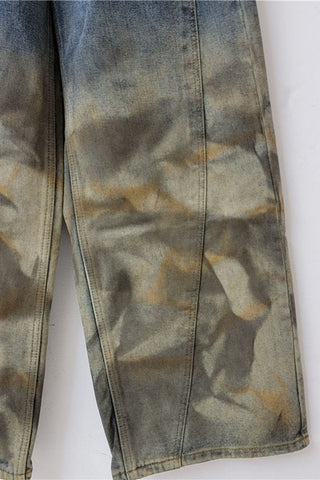 Gradient Wash High-Waist Baggy Jeans