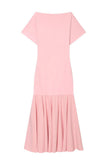 Short Sleeve Ruffle Hem Midi Casual Dress