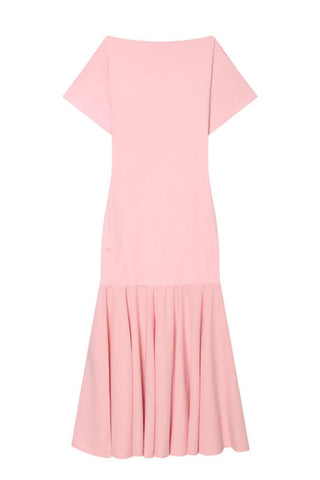 Short Sleeve Ruffle Hem Midi Casual Dress