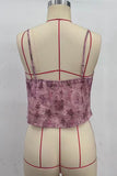 Tie-Front Ruffle Lace Trim Cami