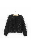 Textured Loop Knit Open Front Cardigan