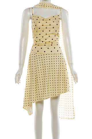 Polka Dot Asymmetrical Vacation Dress