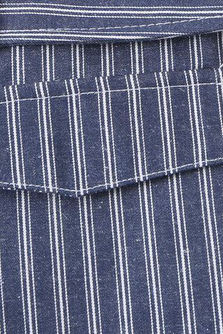 Striped Double-Breasted Cap Sleeve Short Set