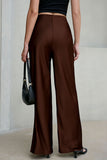 High-Waist Wide-Leg Casual Pants