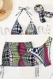 Triangle Bikini Set with Cover-Up Skirt