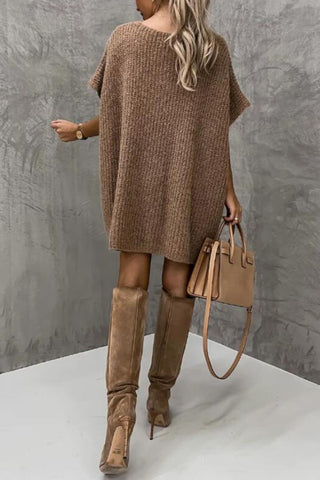 V-Neck Short Sleeve Knit Sweater