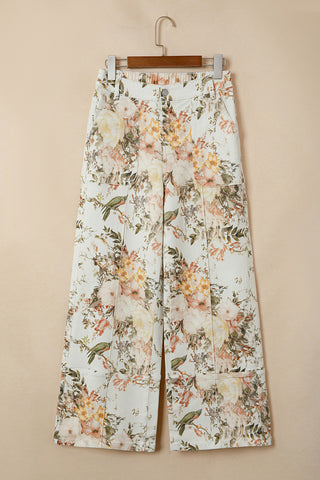 High-Rise Floral Wide-Leg Pants