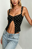 Polka Dot Open-Front Top
