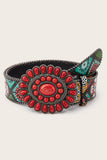 Geometric Print Beaded Edge Belt