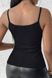 Floral Lace Trim Ribbed Cami