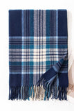 Plaid Fringed Wrap Scarf