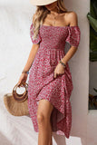 Smocked Ruffle Sleeve Casual Dress