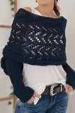 Pointelle Knit Cowl Neck Sweater