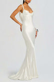 Satin Cowl Neck Mermaid Maxi Dress