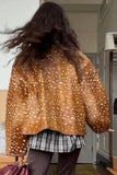 Printed Zip-Front Collared Jacket