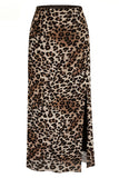 High-Waist Side-Slit Midi Skirt