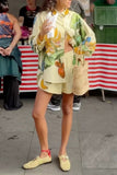 Fruit Print Shirt and Shorts Set