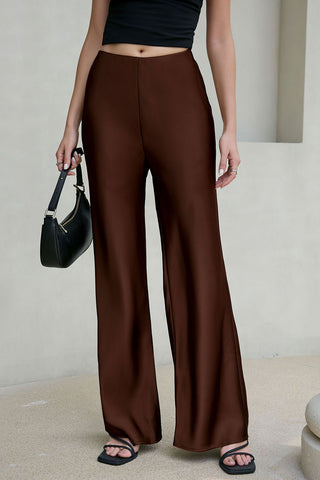 High-Waist Wide-Leg Casual Pants