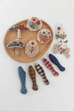 Floral Crochet Lace and Plaid Brooch