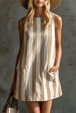 Striped Sleeveless Casual Dress
