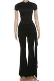 Ruched High-Waist Pants Set