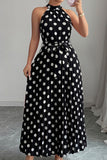 Halter Neck Pleated Maxi Dress