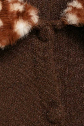Faux Fur Collar Button-Front Coat